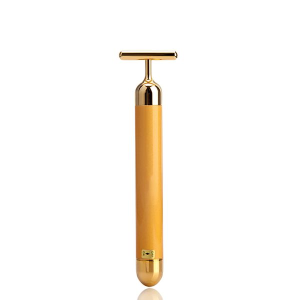 

high freuqency vibration massage product u shape head 24k gold face massager gold color skin tighten massaging facial tool portable electric