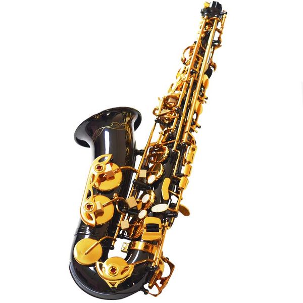 Personalize a nova chegada Woens Alto Saxofone Black Nickel Gold Brass Instrumentos de madeira saxofona e sax plano com estojo