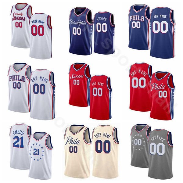 

screen print basketball al horford jersey joel embiid ben simmons tobias harris josh richardson blue white, Black;red