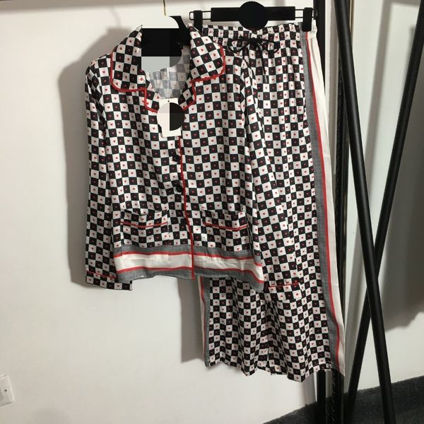 

220 2022 milan spring summer brand same style two pieces sets pants long sleeve lapel neck button dress empire beads meiyi, White