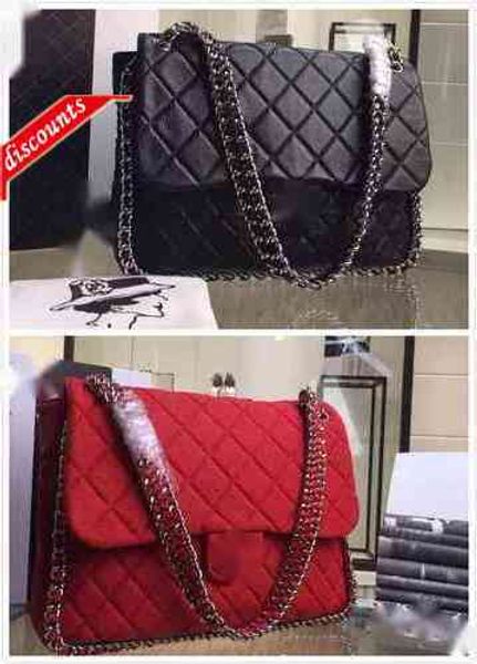 

55231 luxury brand letter design shoulder chain cc bag woman's jumbo maxi gst shopping bags lambskin leather vintage plaid handbag mess