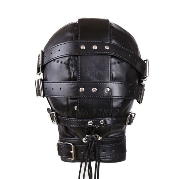 PU-Ledermaske BDSM Mundknebel Vollkopfgeschirr Bondage Fesseln Fetisch Sklave Augenbinde Halloween Cosplay sexy Spielzeug für Paare