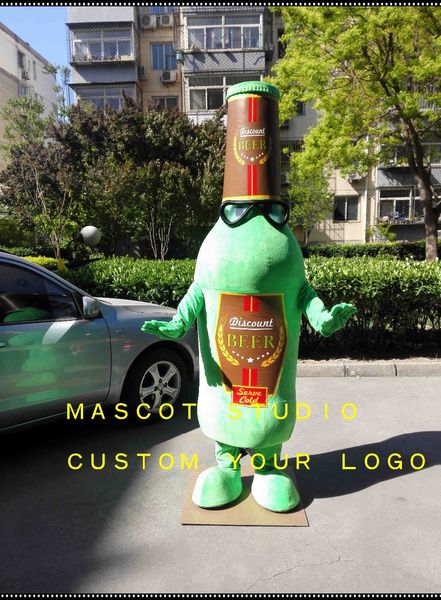 

mascot doll costumegreen bottle mascot costume beer bottle custom fancy costume anime kit mascotte theme fancy dress carnival costume41773, Red;yellow