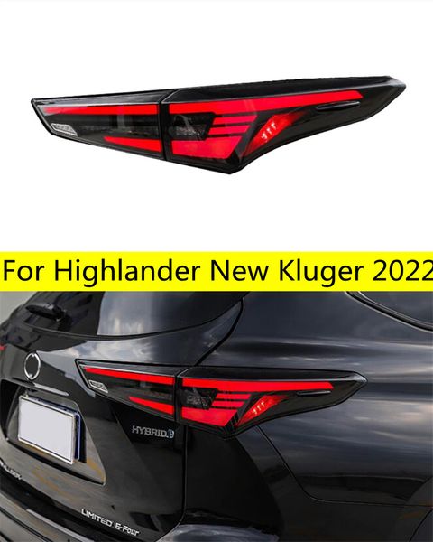 Car Styling Lampada di Coda Per Highlander New Kluger 2022 Fanali Posteriori A LED Fendinebbia Luci Diurne DRL Tuning Accessori Auto