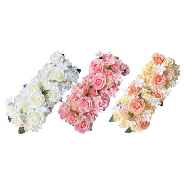 Декоративные цветы венки панель свадебная арка DIY Цветочный ряд для T Станции Decordecorative