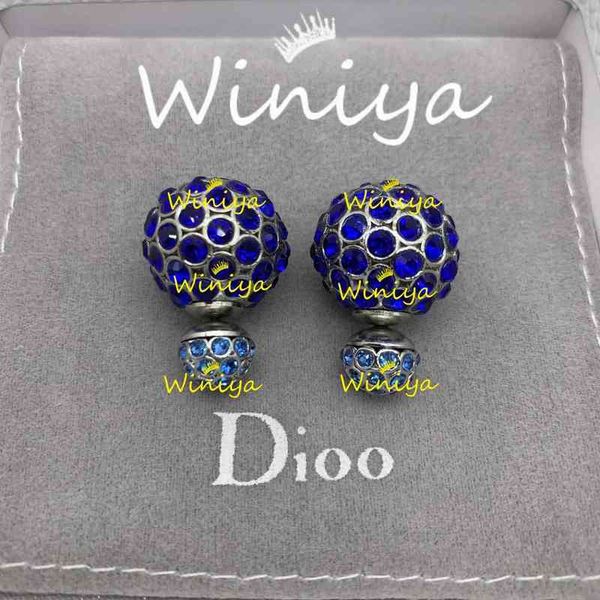 

earrings new blue diamond ball womanly personality pompous fashion earrings, Golden