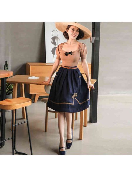 

skirts vintage original 1950s navy bow pleated skirt j3f9, Black