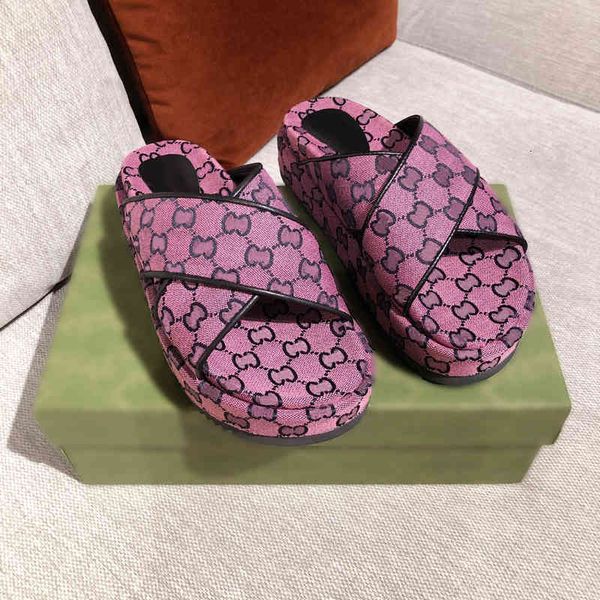 

women multicolor 663666 platform sandal slippers vibrant colorful canvas cross band fashion summer slides 564g, Black