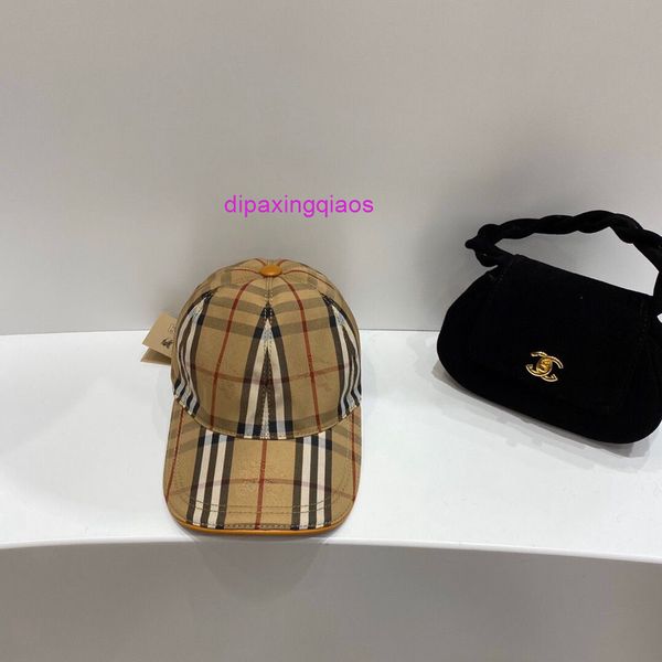 

caps burbrery european and american big brand canvas baseball lattice children's trend korean men's hat high fashion in, Blue;gray