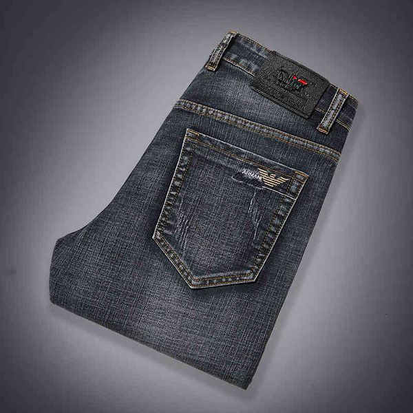 

men's jeans spring men's wear small straight slim fit business casual jeans quick selling 6eg8, Blue