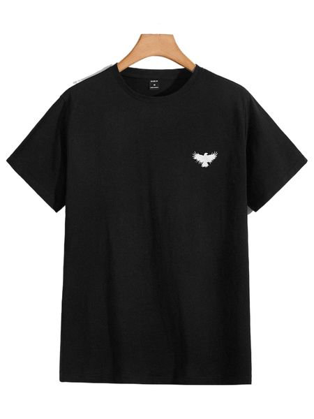 

men eagle print tee 68ot#, White;black