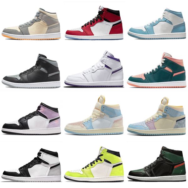 

2022 new 1 high og jumpman 1s mens basketball shoes dark mocha tokyo bio hack mid light smoke grey unc patent men women sneakers shoe size 3