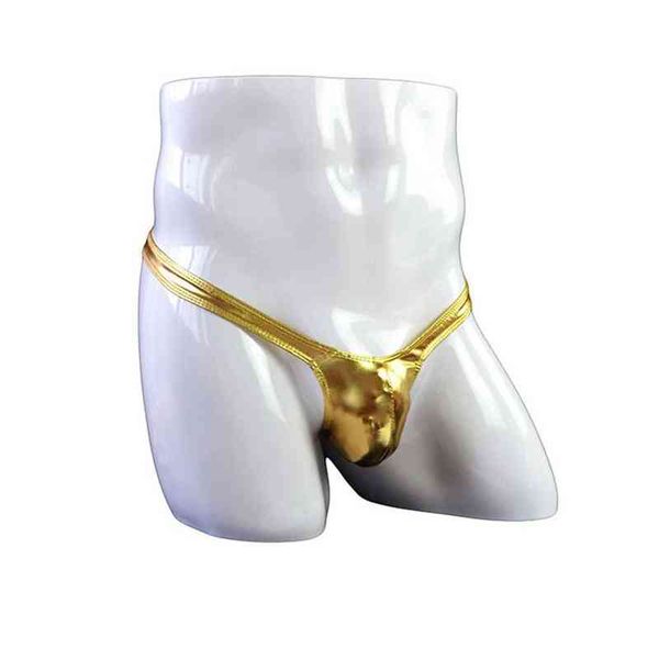 

pu leather thong man shiny n ow rise underpants male t-pants gay pouch underwear man brief w220324, Red;black