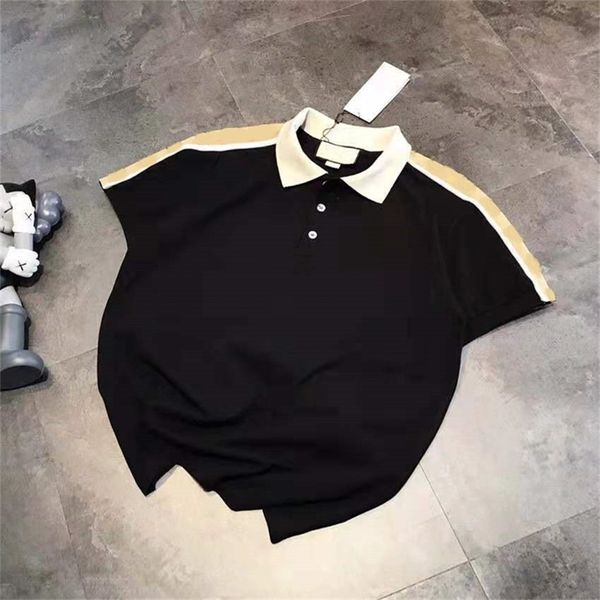 

66% off new high version spring summer reflective ribbon polo thread collar casual men's and women's short sleeves 354a, White