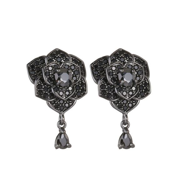 

earringssea black rose zircon long geometry summer dangle & chandelier diamond t luxury designer jewelry bangle watches women mens couple fa, Silver