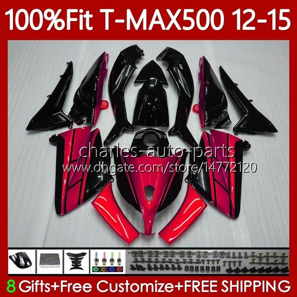 Yamaha için OEM gövdesi Max MAX 500 MAX-500 TMAX-500 2012 2013 2014 2015 Fairings 113No.83 T Max500 T-Max500 12-15 Tmax500 Metal Kırmızı 12 13 14 15 Enjeksiyon Kalıp Gövdesi
