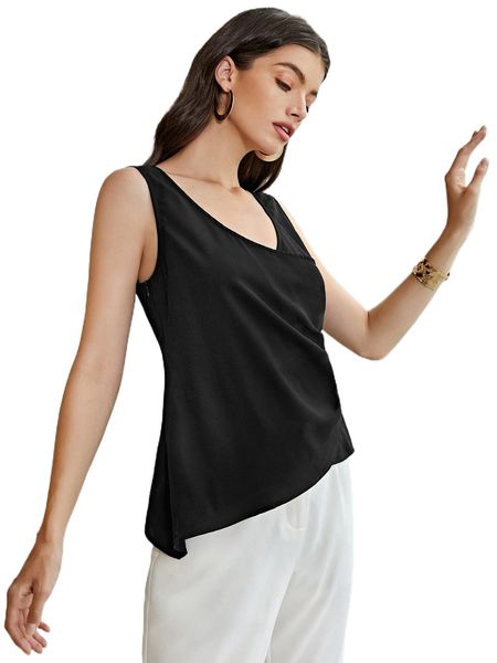 

x kes ruched asymmetrical hem solid o9eo#, White