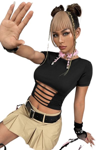 

cut out crop tee f0fx#, White