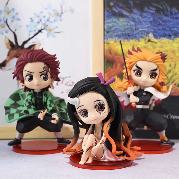 

huiya01 11-16cm devil's blade anime figure tanjirou nezuko kyoujurou action figure manga demon slayer kimetsu no yaiba model toys decor