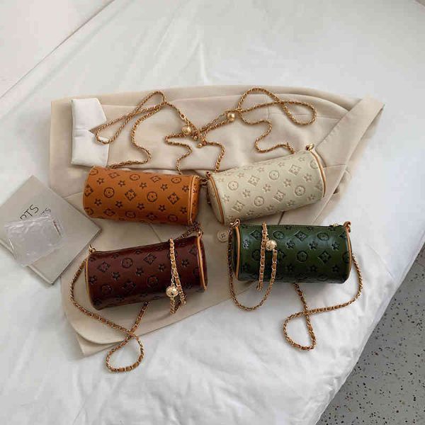 

2022 factory wholesale new chain summer new embossed cylinder armpit niche design single shoulder messenger bag women's bag hokz