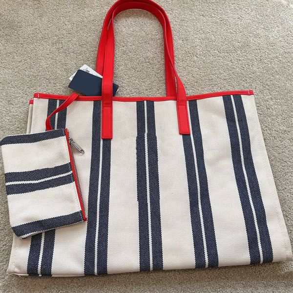 

original canvas tote luxurys designers bags totes striped pattern large casual one shoulder shopping bag handbag with small coin purse 2 pie