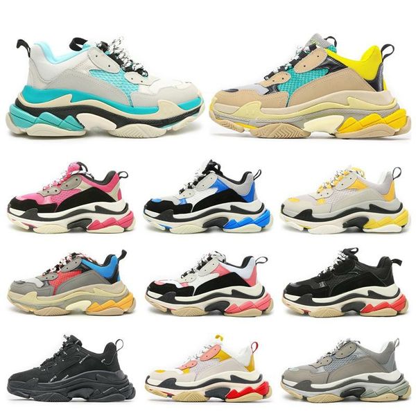 

2022 triple s men women designer casual shoes platform sneakers black white grey red pink blue green yellow mens trainers sports shoe