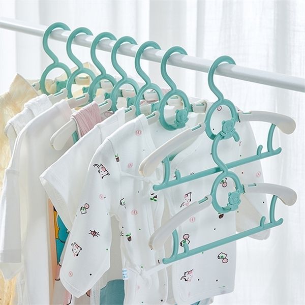 5/10 / 20 pcs Bebê Roupa Cabide Racks Flexíveis Roupas Plásticas Exibição de Crianças Cabides Não-Marcação Crianças Casacos Cabide Organizador 220408