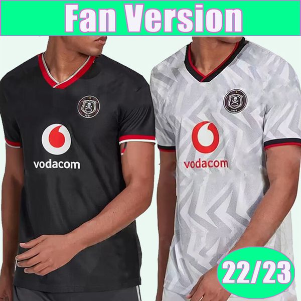 

22 23 orlando pirates pule mens soccer jerseys mosele o mabasa nyauza lorch monyane home black away football shirt uniforms, Black;yellow