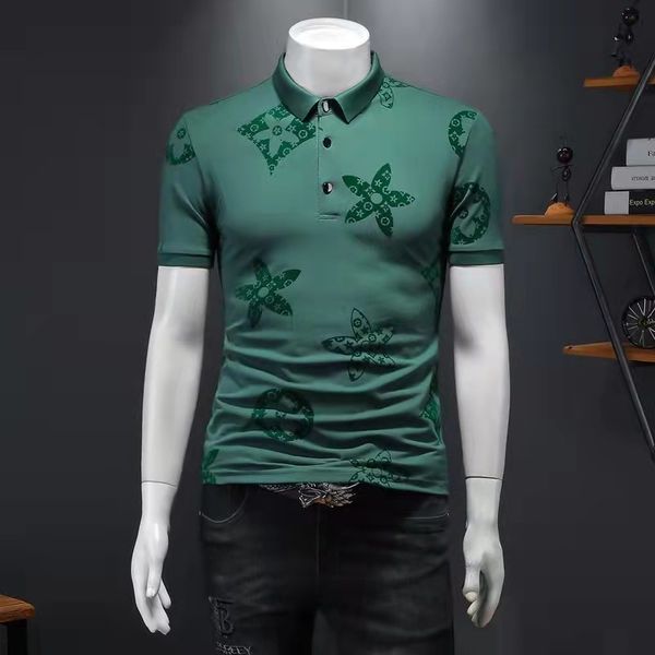 

summer new print personalized short sleeved polo shirt men's fashion brand business casual large half sleeved t-shirt, White;black