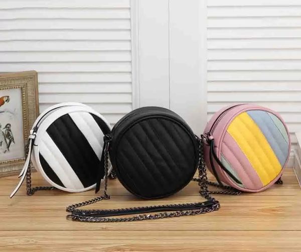 

women circular shoulder bag with chain strap fashion bags lady mini crossbody bag womens handbag 3 colors