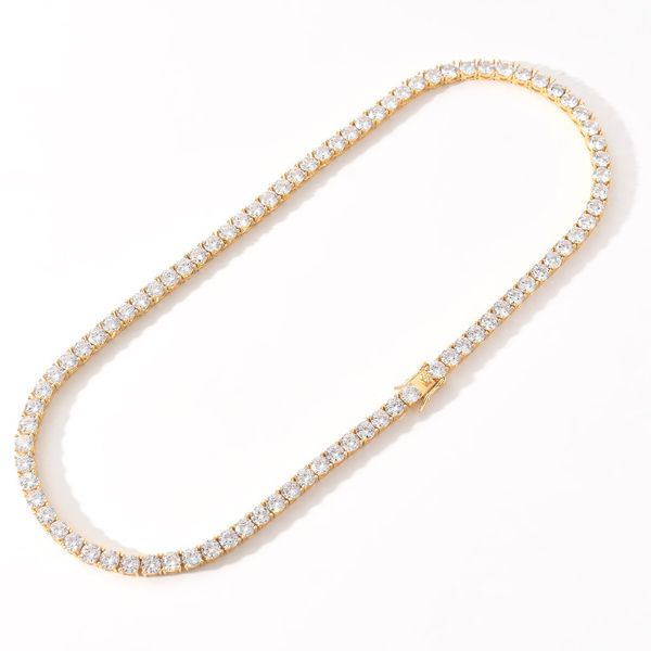 

men hip hop necklace women bracelet choker tennis chain 5a cubic zirconia stone designer necklaces mens bracelets 14k gold plating hiphop ic, Silver