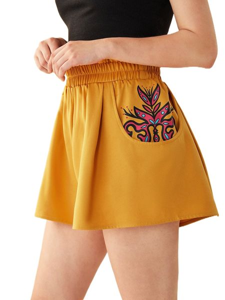 

x the lofty mom graphic print paper bag waist shorts k9rq#, White;black