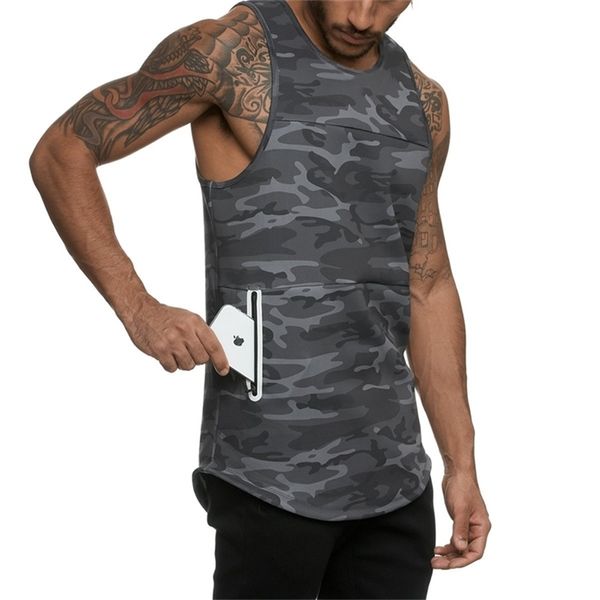 

men' tank running vest men camouflage sport men gym fitness tank q 220823, White;black