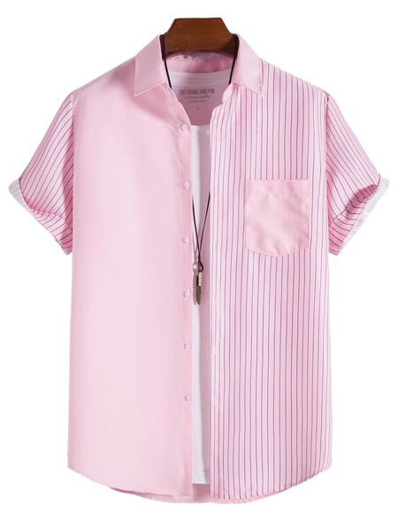 

men pinstriped patched pocket shirt without tee x4ic#, White;black