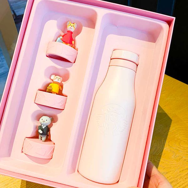

limited starbucks cup rat homesickness mug pink replaceable water cup with cover gift box for women