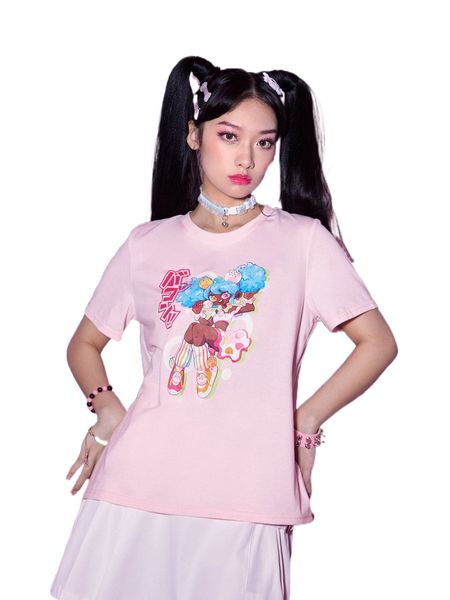 

romwe x talayah henry figure print tee i5zx#, White