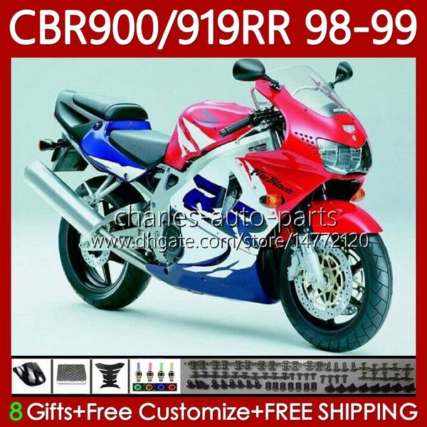 Кузов для Honda CBR919 CBR 900 919 RR CC 98-99 лет Body 127NO.43 CBR 919RR 900RR 919CC CBR900 RR CBR919RR 98 99 900CC CBR900RR 1998 1999 Объекты на комплекте Factreoy Red Blk