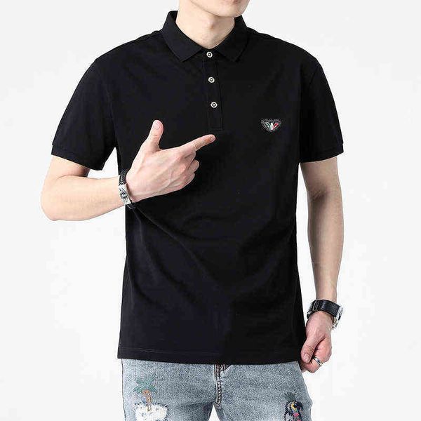 

designer t-shirts amirs men's polo shirt short sleeve men's 2022 summer fashion casual simple slim neck t-shirt men's black w, White;black