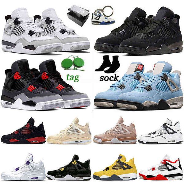 

2022 with box white x sail jumpman 4s 4 mens womens basketball shoes s jorda 4 canyon purple red thunder sneakers university blue