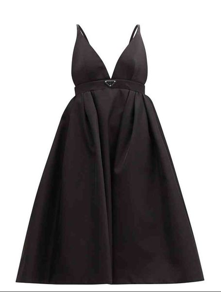 

design spring new wrapped chest v-neck suspender skirt versatile slim dress women's dress, Black;gray