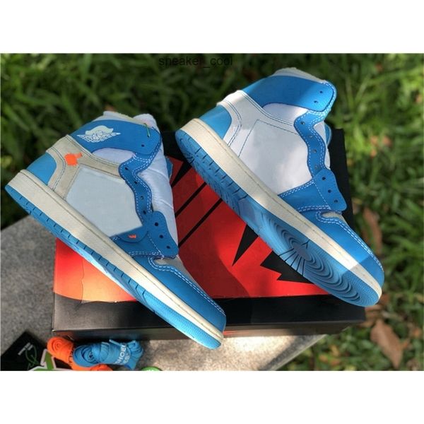 Hottest Off 1 High UNC Outdoor Shoes Uomo Donna White Powder University Blue Dark Cone Black Red Chicago Con Box Sneakers