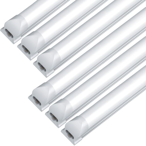 JESLED T8 LED Tube Lights Dural Row 90W Copertura smerigliata Bianco freddo Tubi integrati Lampadine per garage per ufficio