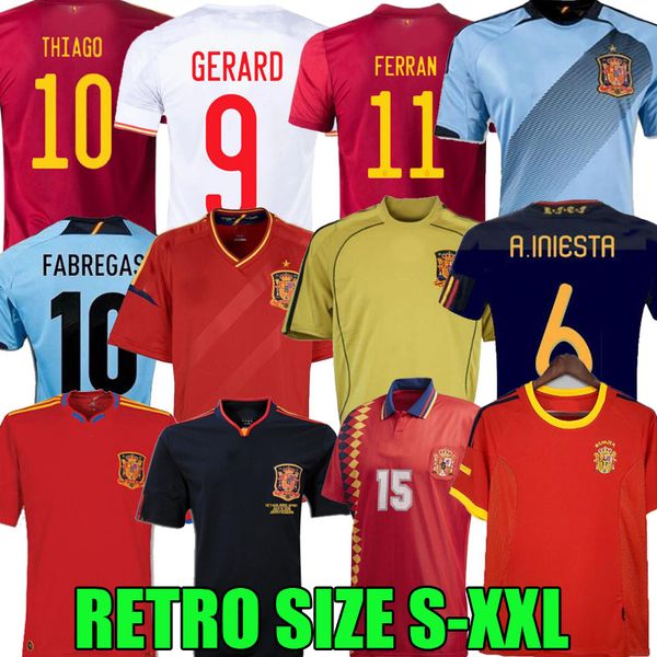 

final 1994 1996 2008 2010 2012 spain retro soccer jersey gerard thiago ferran koke luis ensrique xavi alonso iniesta pique torres fabregas c, Black;yellow