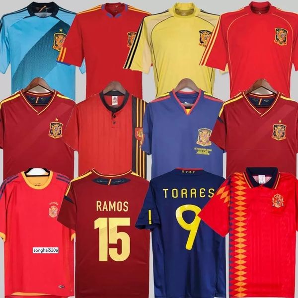 

final 2010 spain retro soccer jersey 1996 1994 raul xavi hierro luis enrique alonso caminero iniesta puyol pique david villa torres 2008, Black