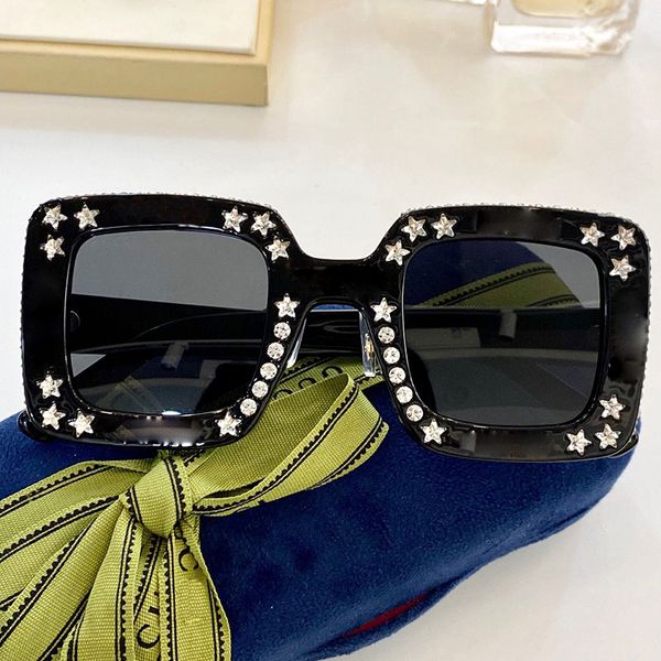 Ladies Luxury Sunglasses 0780S Classic Summer Style Big Square Diamonds Sexy Personalidade Elegante Mulheres Sunglasses Fester Party Club Universal With Box