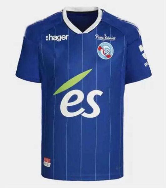 

rc strasbourg 2022 2023 soccer jerseys home blue away gameiro aholou thomasson 22 23 diallo djiku lienard ajorque maillot de foot football c, Black