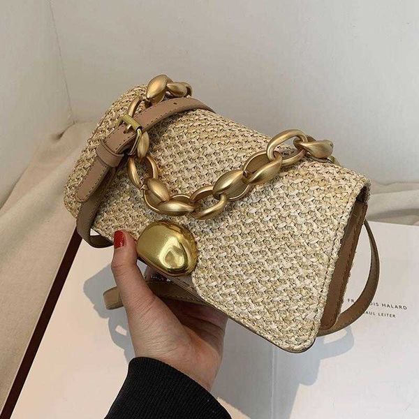 

women designer messenger crossbody bags girls beach purse shoulder handbag vintage rattan woven straw bag summer oqpo