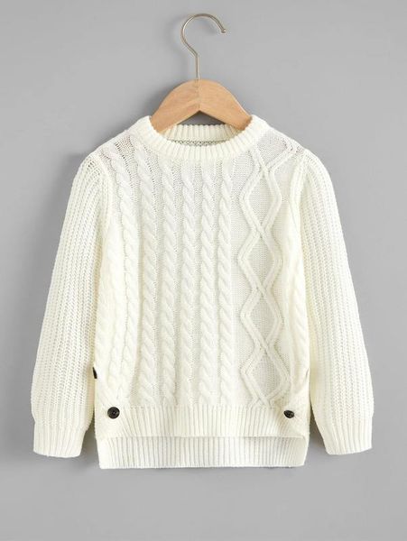 

toddler boys cable knit high low hem sweater she01, Blue