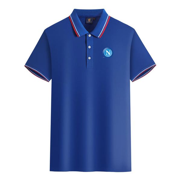 SSC Napoli uomo e donna Polo in cotone mercerizzato manica corta risvolto traspirante T-shirt sportiva LOGO personalizzabile