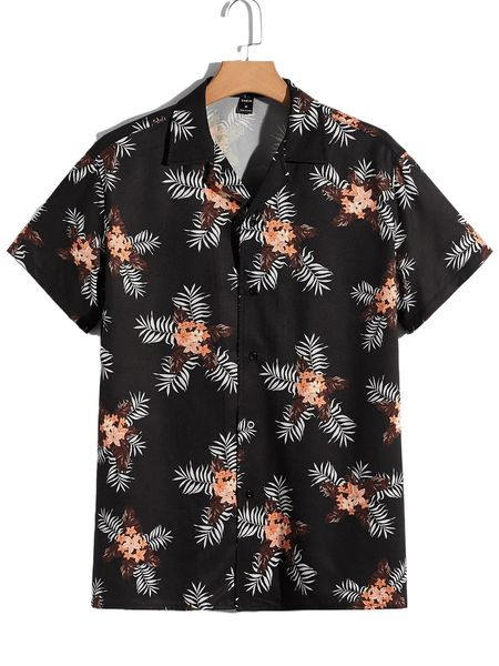 

men tropical print shirt h7tv#, White;black
